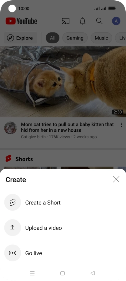 Press Upload a video.