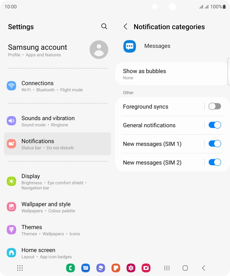 Press New messages ‹SIM›.