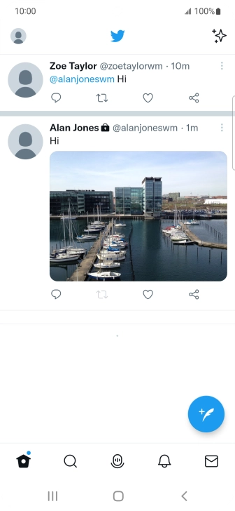 Press the new tweet icon.