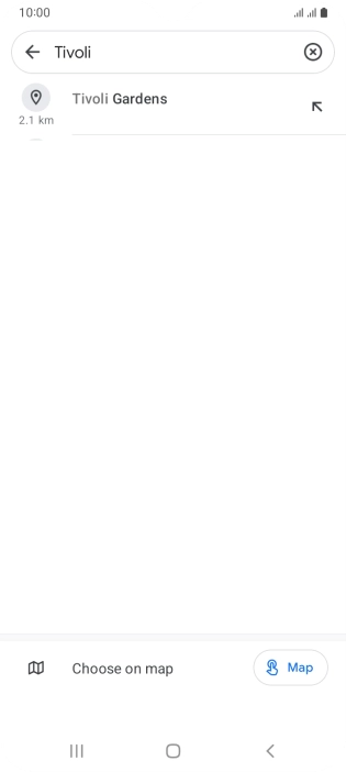 Press the required destination.