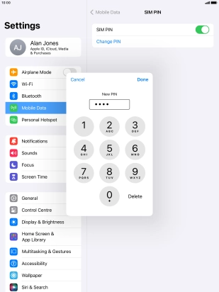 Key in a new four-digit PIN and press Done.