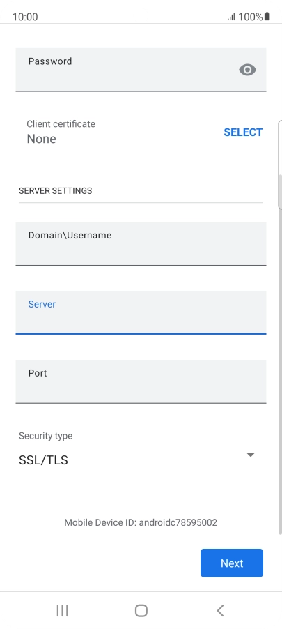 Press the field below 