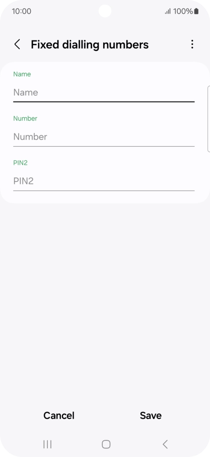 Press Name and key in the required name.
