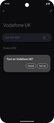 If you turn on use of the price plan, press Turn on.