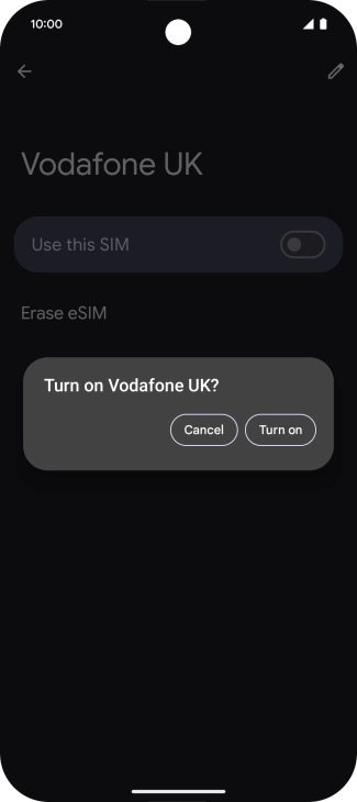 If you turn on use of the price plan, press Turn on.