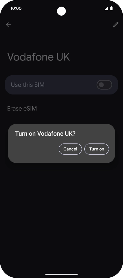 If you turn on use of the price plan, press Turn on.