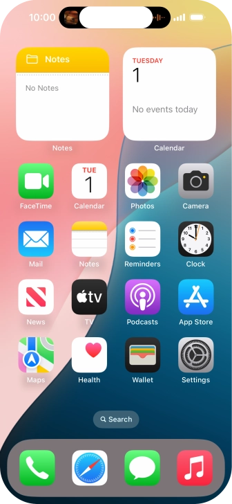 If you have a running application in Dynamic Island, it's displayed at the top of the screen.