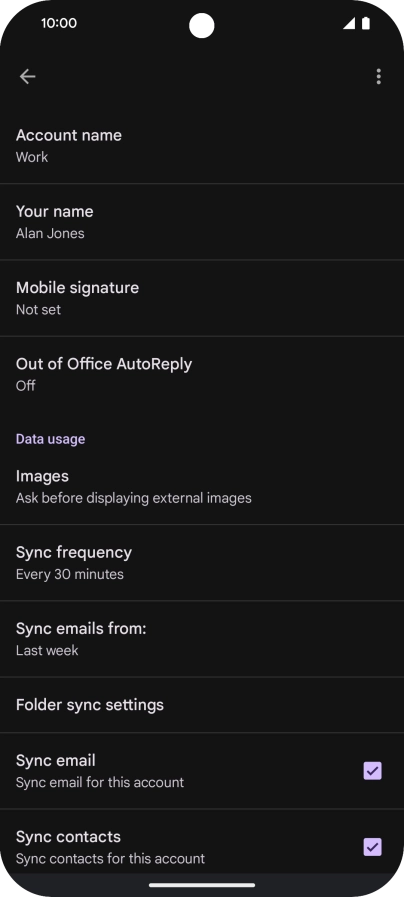 Press Account name and key in the required name.