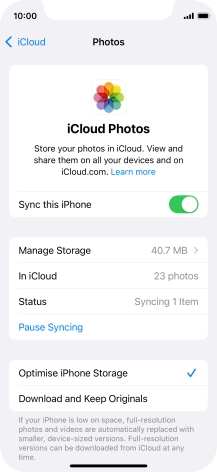 Press the indicator next to 