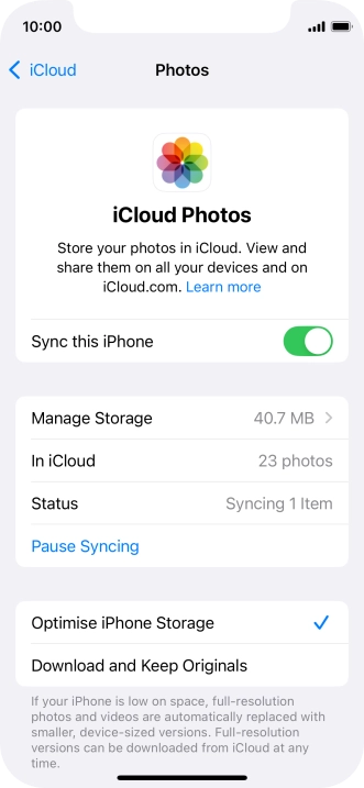 Press the indicator next to 