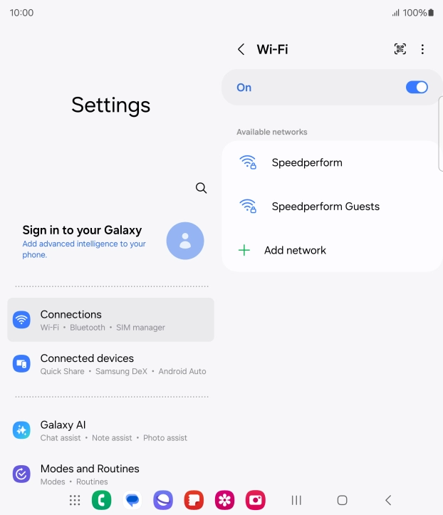 Press the required Wi-Fi network.