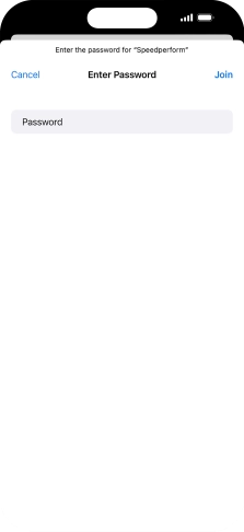 Key in the password for the Wi-Fi network and press Join.