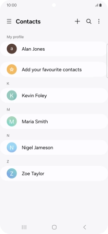 Press the new contact icon. Press the new contact icon.