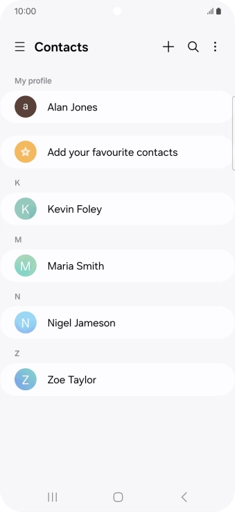 Press the new contact icon. Press the new contact icon.
