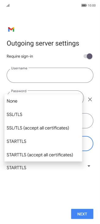 Press SSL/TLS. Press SSL/TLS.