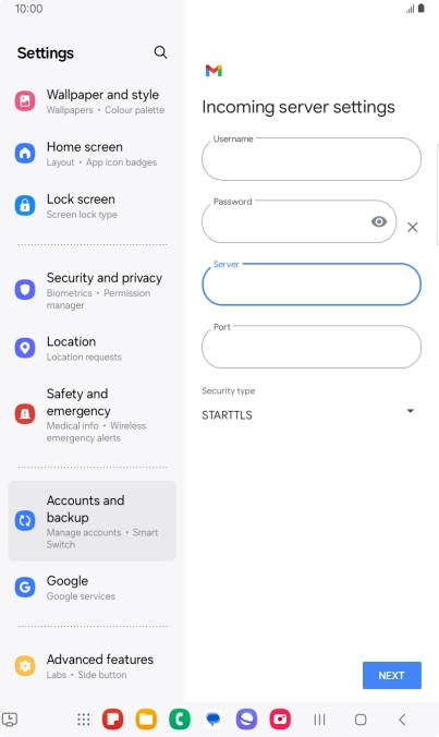 Press the field below 