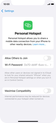 Press Wi-Fi Password and key in the required password.