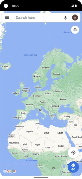 Press the search field and key in the required destination. Press the search field and key in the required destination.