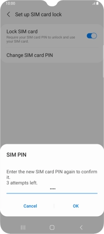 Key in the new PIN again and press OK.