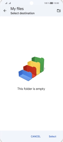 To create a new folder, press the new folder icon and follow the instructions on the screen to create a new folder.