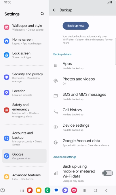 Press the indicator next to 