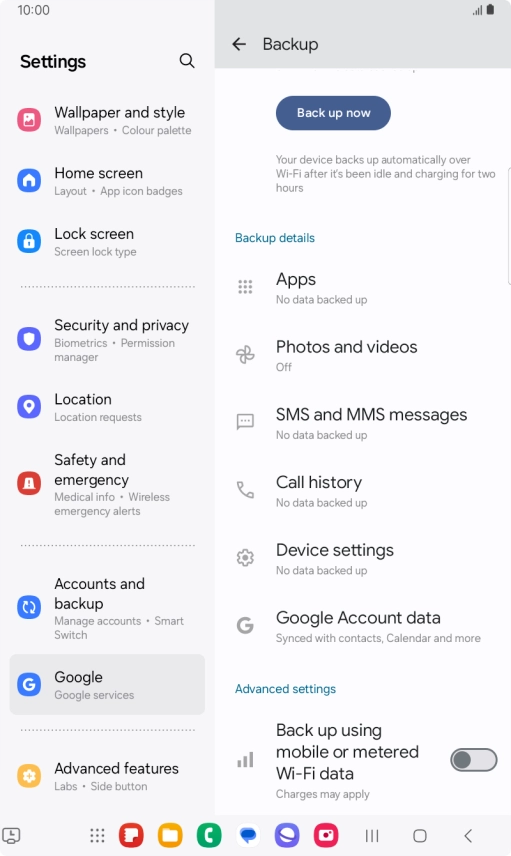 Press the indicator next to 