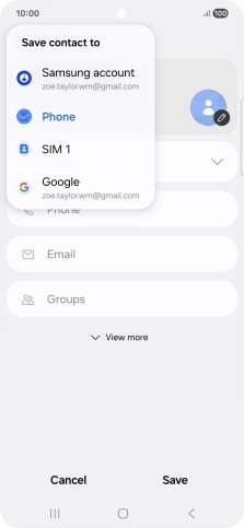 Press the required Google account.