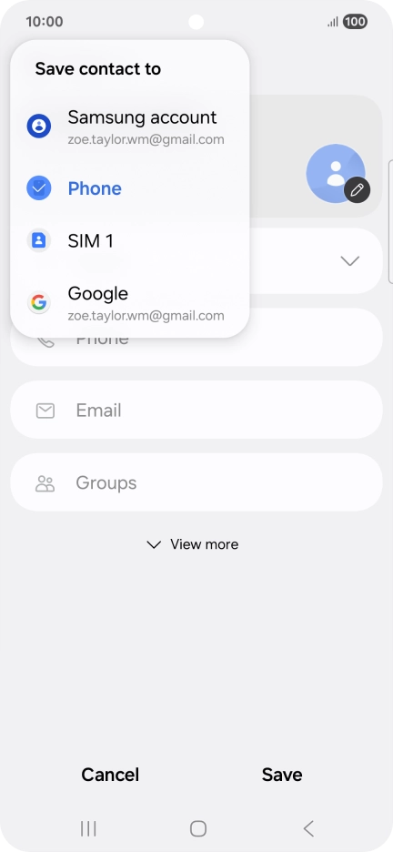 Press the required Google account.