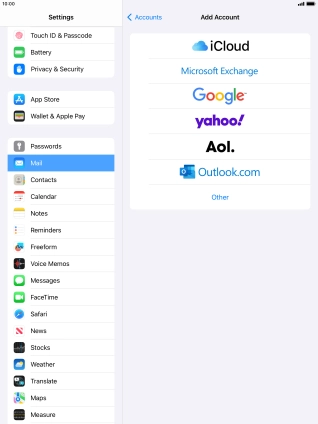 Press Microsoft Exchange. Press Microsoft Exchange.