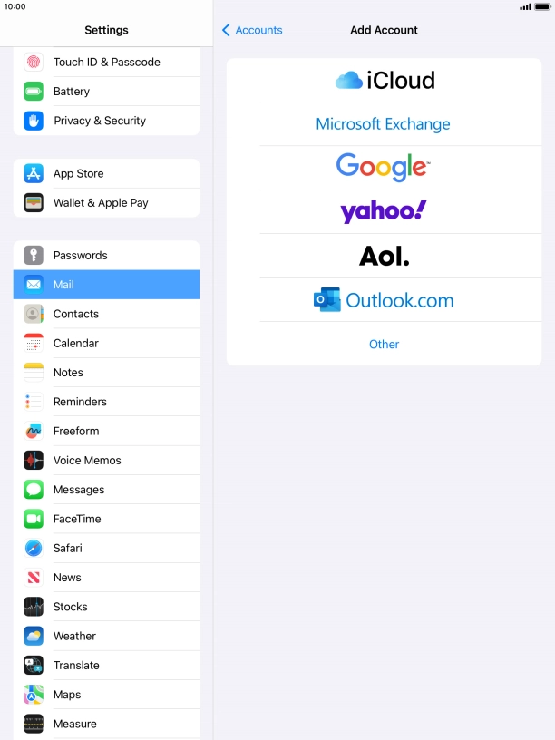 Press Microsoft Exchange. Press Microsoft Exchange.