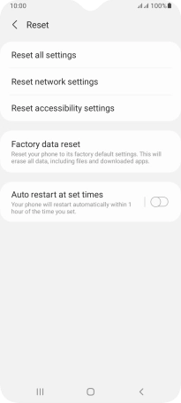Press Factory data reset.
