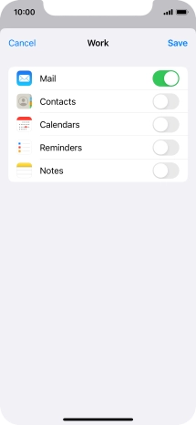 Press the indicators next to the required data types to turn synchronisation of each data type on or off. Press the indicators next to the required data types to turn synchronisation of each data type on or off.