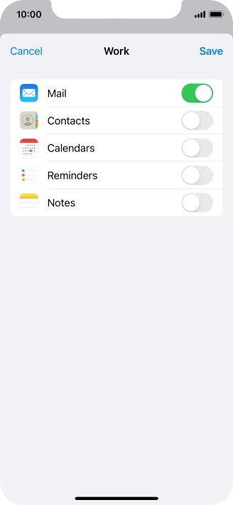 Press the indicators next to the required data types to turn synchronisation of each data type on or off. Press the indicators next to the required data types to turn synchronisation of each data type on or off.