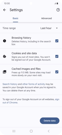 Press the fields next to the required data types.