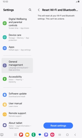 Press Reset settings. Press Reset settings.