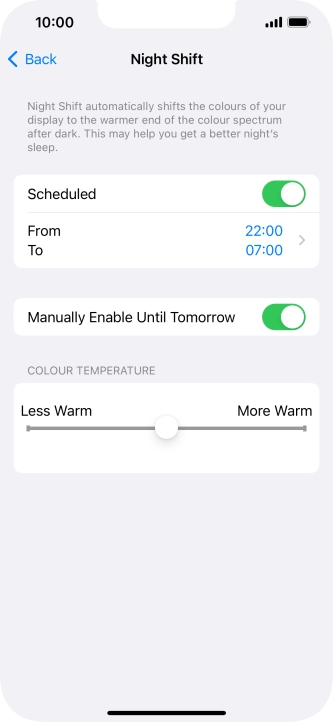 Press and drag the indicator below 