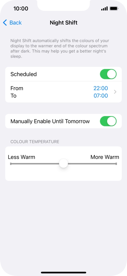 Press and drag the indicator below 
