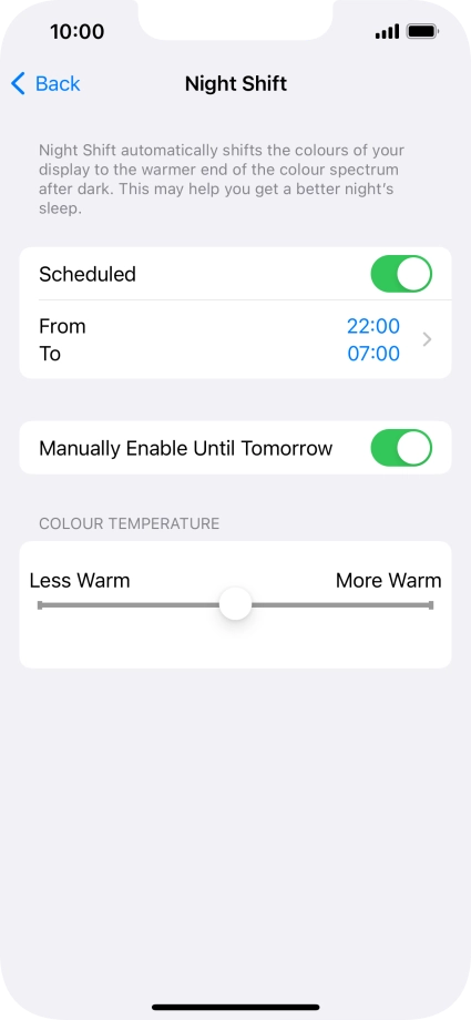Press and drag the indicator below 