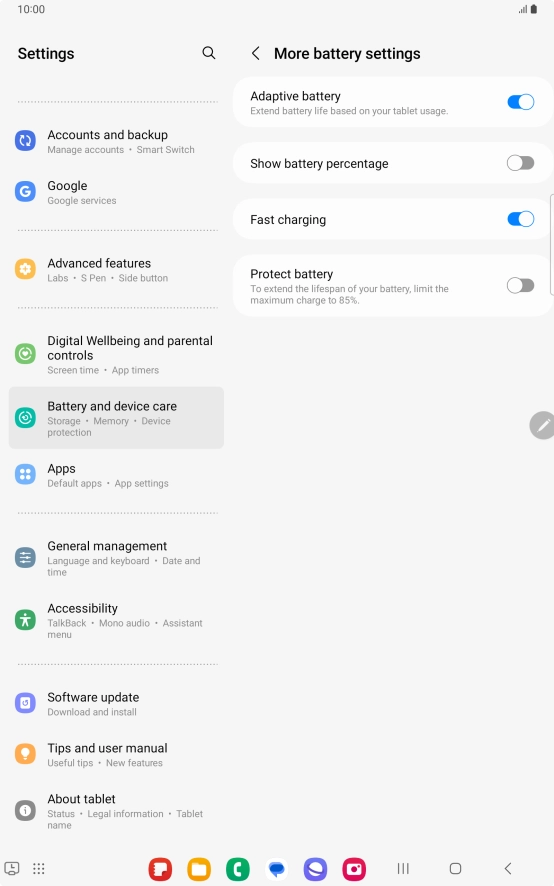 Press the indicator next to 