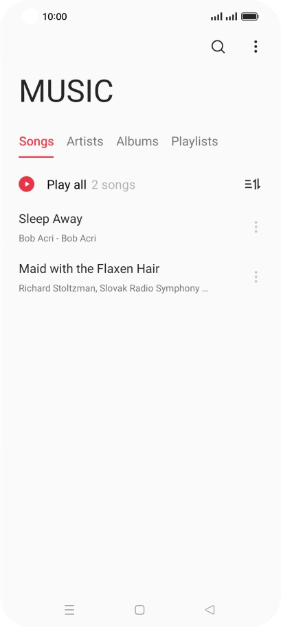 Press the required category and go to the required audio file.