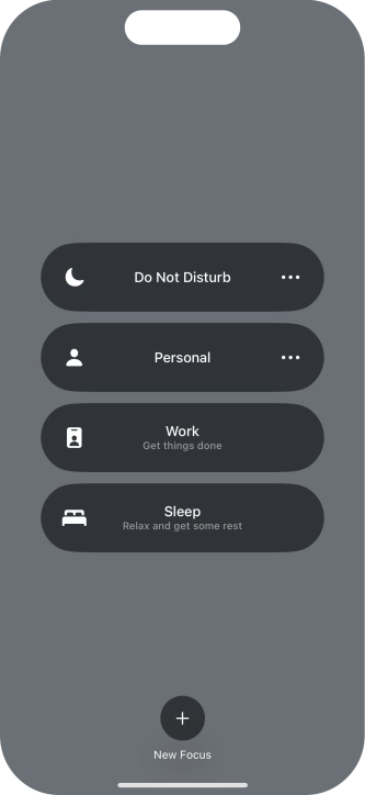 Press the required focus mode to activate or deactivate it immediately. Press the required focus mode to activate or deactivate it immediately.
