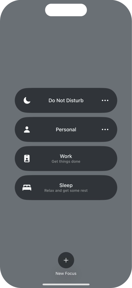 Press the required focus mode to activate or deactivate it immediately. Press the required focus mode to activate or deactivate it immediately.