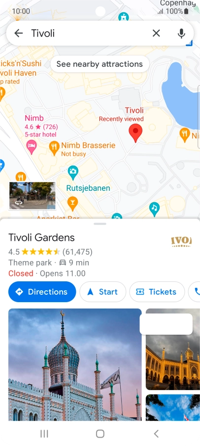 Press the destination at the bottom of the screen.