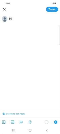 Write the required text and press Tweet.