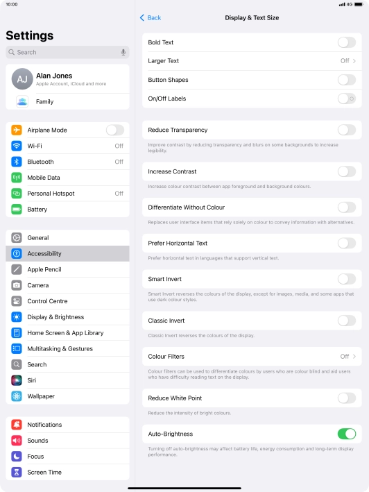 Press the indicator next to 