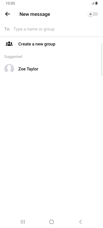 Press the search field and key in the first letters of the recipient's name.