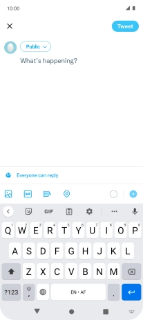 Press the text input field.