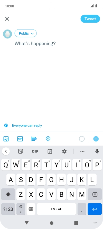 Press the text input field.