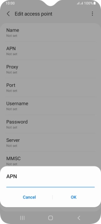 Key in wap.vodafone.co.uk and press OK.