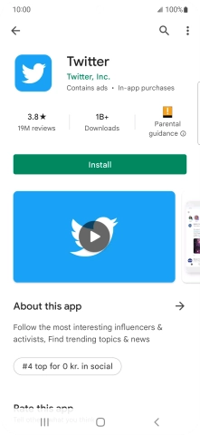 Press Install and follow the instructions on the screen to install the app.